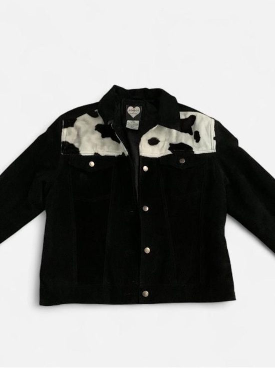 Ashley By 26 International Jackets & Blazers - Black Suede Jacket, White Cowhide Faux Fur, Ashley By 26 International, Size M